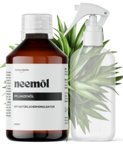Organisches Neemöl 500ml - Pflanzenpflege, Kaltgepresst, 100% Natur, Umweltfreundlich, inkl. Sprühflasche & Messbecher