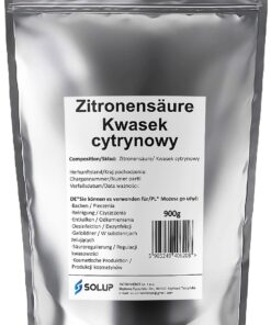 Zitronensäure Pulver Lebensmittelqualität für Natürlichen Entkalker | Reines Zitronensäure Pulver 900g I Haushaltsentka