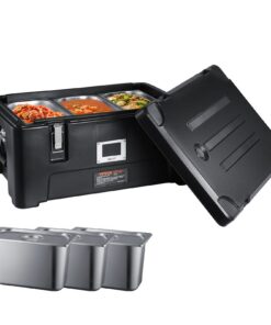 VEVOR Isolierter Thermobox für Restaurant und Kantine, Tragbare LLDPE-Lebensmittelbehälterträger, 30 L Schwarz