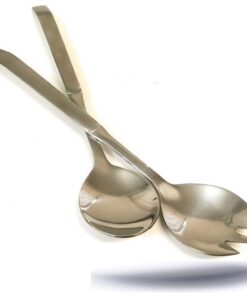 Kerafactum Salatbesteck Top-Qualität gebürsteter Edelstahl für VIerten und Events in 24 cm Set