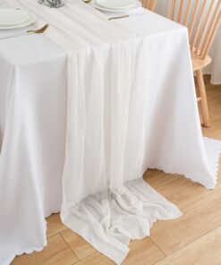 Hochzeit Tischläufer Weiß Chiffon, 70 x 300 cm
