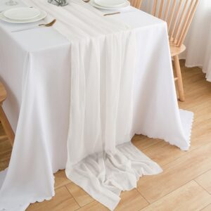 Hochzeit Tischläufer Weiß Chiffon, 70 x 300 cm