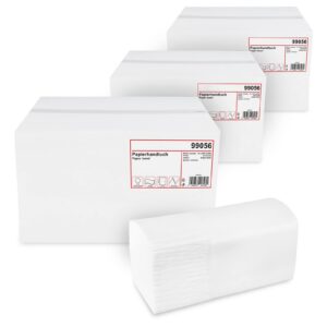 Hypafol Papierhandtücher für Spender | Zellstoff hochweiß, 2-lagig, 25 x 23 cm | 9.000 Blatt verpackt | praktischer V-Fa