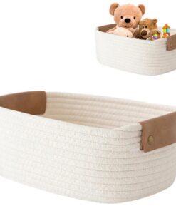 Geflochtener Aufbewahrungskorb - Kinderzimmer, Baumwolle Organizer (Beige, 32 * 24 * 13cm)