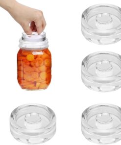 Glas Fermentiergewichte für Gärung, 4er Set Ø 7cm Rund, für breite Öffnung Einmachgläser Gurken