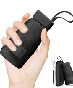 Lendoos Mini Regenschirm, Mini Reise Klappschirm - UPF 50+ Sonnenschutz und Regenschutz, Kompakte Bauweise für Pendler,