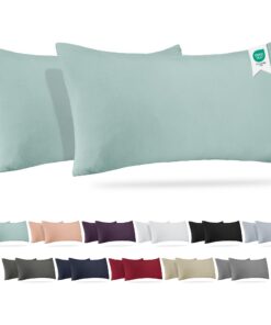 Bargons Kissenbezug 40 x 80 2er Set – weiche Baumwolle Kopfkissenbezug Oeko-TEX Zertifizierung (40x80-Grün) Bargons Ki