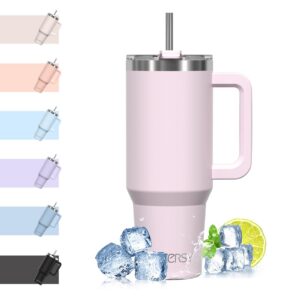 WATERSY 40oz Thermobecher to Go Doppelwandiger Edelstahl Vakuum Auslaufsicher mit Griff und Strohhalm Thermal Tumbler