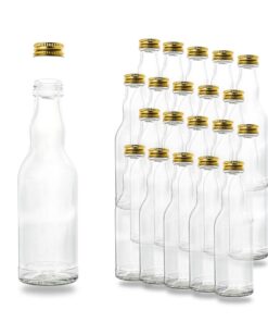 Flaschenbauer 20er Set kleine Glasflaschen 200 ml Gold Schraubverschluss 28 mm MCA für Saft Sirup Öl Selbstbefüllen