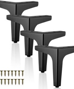 4 Stück Schwarz Metallica Möbelfüße, Belastbar bis 800 KG, für Sofas, Couchtische, Schränke und TV-Schränke (Schwarz/4 S