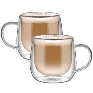 CMXING Doppelwandige Kaffeegläser Set 2er Set 300ML für Cappuccino, Tee und kaltes Getränk Borosilikatglas