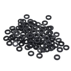 PATIKIL M3 Nylon Flache Unterlegscheiben Schwarz 3mm ID 6mm AD Dichtungsringe Wasserhahn Rohrleitung Schlauch Bolzen