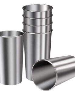 Generisch Edelstahl Tumbler 6er Set 600ml Wassergläser Stapelbar Für Unterwegs Kaffee Wein