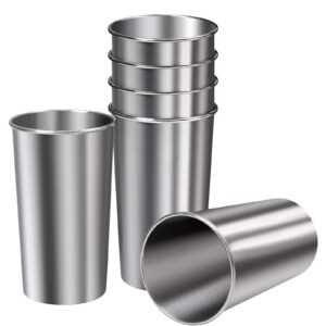 Generisch Edelstahl Tumbler 6er Set 600ml Wassergläser Stapelbar Für Unterwegs Kaffee Wein