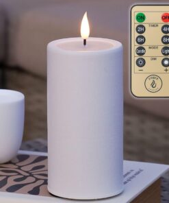 15 cm weiße LED-Kerze mit flackernder Batterie, perfekt für Garten- und Terrassenbereiche, ultra-realistisch und flamme