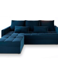 Masseno Ecksofa KOS PIK Blau Kronos 09 mit Bettkasten und Schlaffunktion für Wohnzimmer und Schlafzimmer