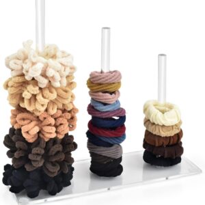 3-stöckiger Acryl-Haarschmuck-Organizer für Frauen & Teenager-Mädchen, stilvolles Aufbewahrungsgeschenk, klarer Haargumm