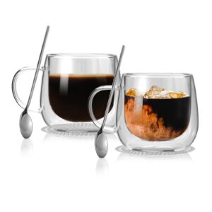 CNNIK Espresso Tassen Set Doppelwandige Kaffee Gläser Für Haus UseBei Familie und Freunden 2er Set 300ml