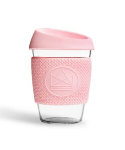 Neon Kactus wiederverständiger Borosilikatglaskaffee Tumbler mit Deckel und Thermohülle für die Reise mit Strohhalm