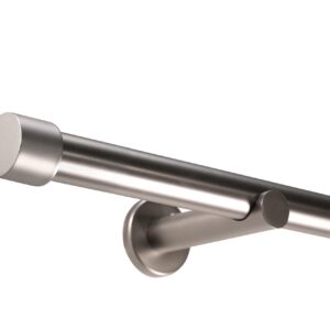 Deco-Raum auf Maß 25mm Wandträger Gardinenstange Style Cap edelstahl-optik ohne Ringe 140 cm