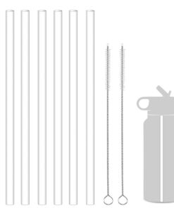 WK ieason Wiederverwendbare Strohhalme Hydro Flask 18-64oz Klar Ungiftig mit 2 Bürsten