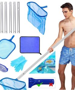 Poolkescher mit 2,1M Verstellbarem Stab für Reinigung von Schwimmbädern, Aquarien und Spas - Feinmaschig und lautloser P