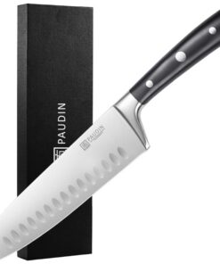 PAUDIN Santoku Messer 17 cm - langlebiger japanischer Küchengurt aus Hochgekohltem Edelstahl für Profi Küchenmesser scha