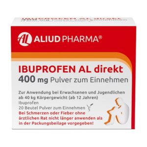 ALIUD PHARMA Ibuprofen 400 mg Pulver 20 Beutel für Kopfschmerzen und Regelschmerzen: Starkwirkend und schnell wirksam