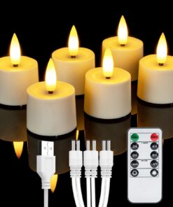 Homemory Weidераufгleгbare Teelichter für Weihnachten und Festivals - Timer,(LED)-Funkfernbedienung, ideal für Heimdeko