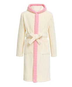 WYTbaby Flauschig Fleece Bademäntel Kinder Mädchen & Jungen 4-14 Jahre mit Kapuze