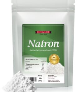 Feinwälder Natron Pulver Lebensmittelqualität für Vielseitige Uses Im Haushalt & Backen 1kg Deutsche Abfüllung & Wiederv