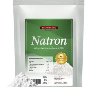 Feinwälder Natron Pulver 1kg I Lebensmittelqualität & Vielseitig für Backen & Haushalt I Wiederverschließbare Tüte