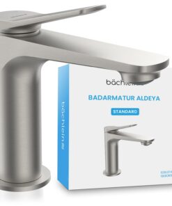 Aldeya Bächlein Badarmatur - Edelstahl Gebürstet für Duschen und Waschbecken, modern Design, langlebige Keramikkartusch