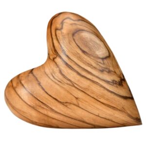 **Kassis Geschenkartikel Herz 5,50 cm Handschmeichler aus Olivenholz – perfektes Geschenk für Taufe, Kommunion, Hochzei