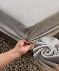 Samt Spannbettlaken 180x200 cm Warm Winter Frottee, Highdi Microfleece Flausch für Hochmatratzen, Steghöhe 25-30cm Samt