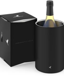 beyond Doppelwandiger Edelstahl Flaschenkühler für Wein Champagner Sekt | Ideal für Lange Outdoor-Weinabende im Garten (