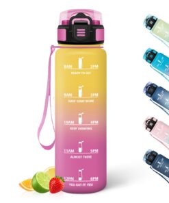 HoneyHolly 500ml Trinkflasche Kinder mit Zeitskala - Dicht & Wiederverwendbar für Sport & Schule