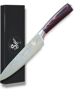 S-Hunter Serie 20 cm Klinge Profi-Kochmesser - Präzision und Dur.HOUR-Allzweckmesser für Köche - Mit ergonomischem Holzg