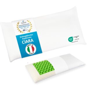 Gewinner Orthopädisches Kissen Ergonomie, Nackenstützkissen für Seitenschläfer & Rückenschläfer, ruhigen Schlaf fördern