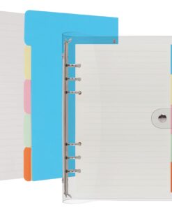 Skycase A6 Ringbuchhülle – Klare PVC-Hülle mit 6 Löchern & 5 Registern – für Büro & Schule – Nachfüllpapier inklusive –