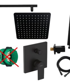Hansgrohe vanvilla Duschsystem HGS07-ob Schwarz matt - Einhebelmischer und Regendusche | vanvilla Duscharmatur HGS07-ob