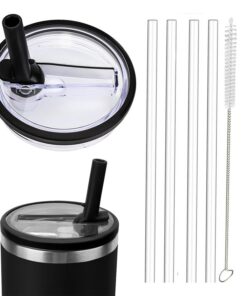 Ersatzdeckel für Stanley Quencher 1.2L Becher (black, 40oz) + Auslaufsichere Tumbler Ersatz + wiederverwendbare Becherab