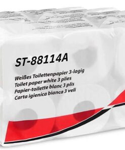 Hypafol Toilettenpapier - extra weiches, längeres Blatt - aus hochwertigem super weißem Zellstoff, 3-lagig | 4 x 8 Rolle