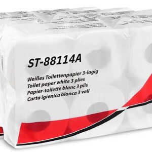 Hypafol Toilettenpapier - extra weiches, längeres Blatt - aus hochwertigem super weißem Zellstoff, 3-lagig | 4 x 8 Rolle