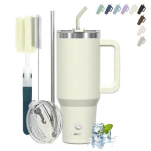 BIGRD Beige Thermosflasche, Isolierte Thermobecher, Doppeltwandiger Stahlgezyktrumpf, Lässt Kein Wasser durch, Reinigung