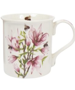 Die Leonardo Collection Sarah Boddy Bee-Tactical Tasse Magnola für heiße Getränke, feines Porzellan, bedruckte Kaffeetas