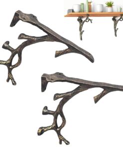 Vintage Zweigform Regalhalter 2 Stück für Bücher- und Blumenregale in der Küche/Wohnzimmer/Garten | Schwerlastige Regal
