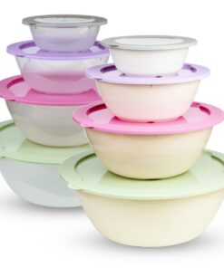 PROFUN Salatschüssel mit Deckel - groß - Set mit Deckel - Rührschüssel - Plastikschüssel - Frischhaltedosen - Stapelbare