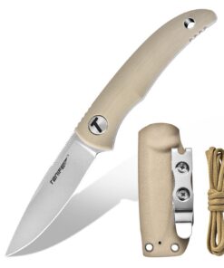 TONIFE Nova Neck Knife mit Feststehendem Klinge und Lanyard, Outdoor Edc für Männer mit 68mm Klinge