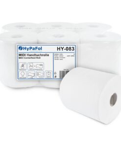 Hypafol Handtuchrolle aus Zellstoff | 2-lagig, 6 Rollen, hochweiß | perfekt für Sauberkeit und Hygiene - bequeme Innen-